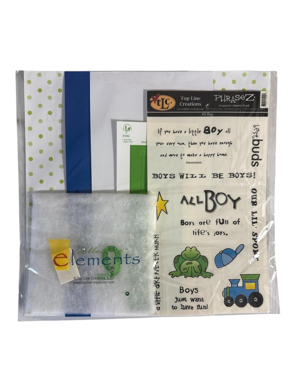 TLC Collective Elements All Boy frame, card, and bookmark 2004